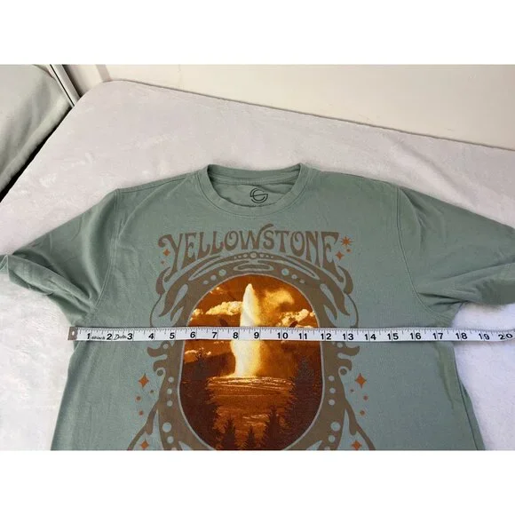 Social Culture Yellowstone Wyoming Crop XS Boho T-Shirt Tee Geyser - Picture 3 of 5